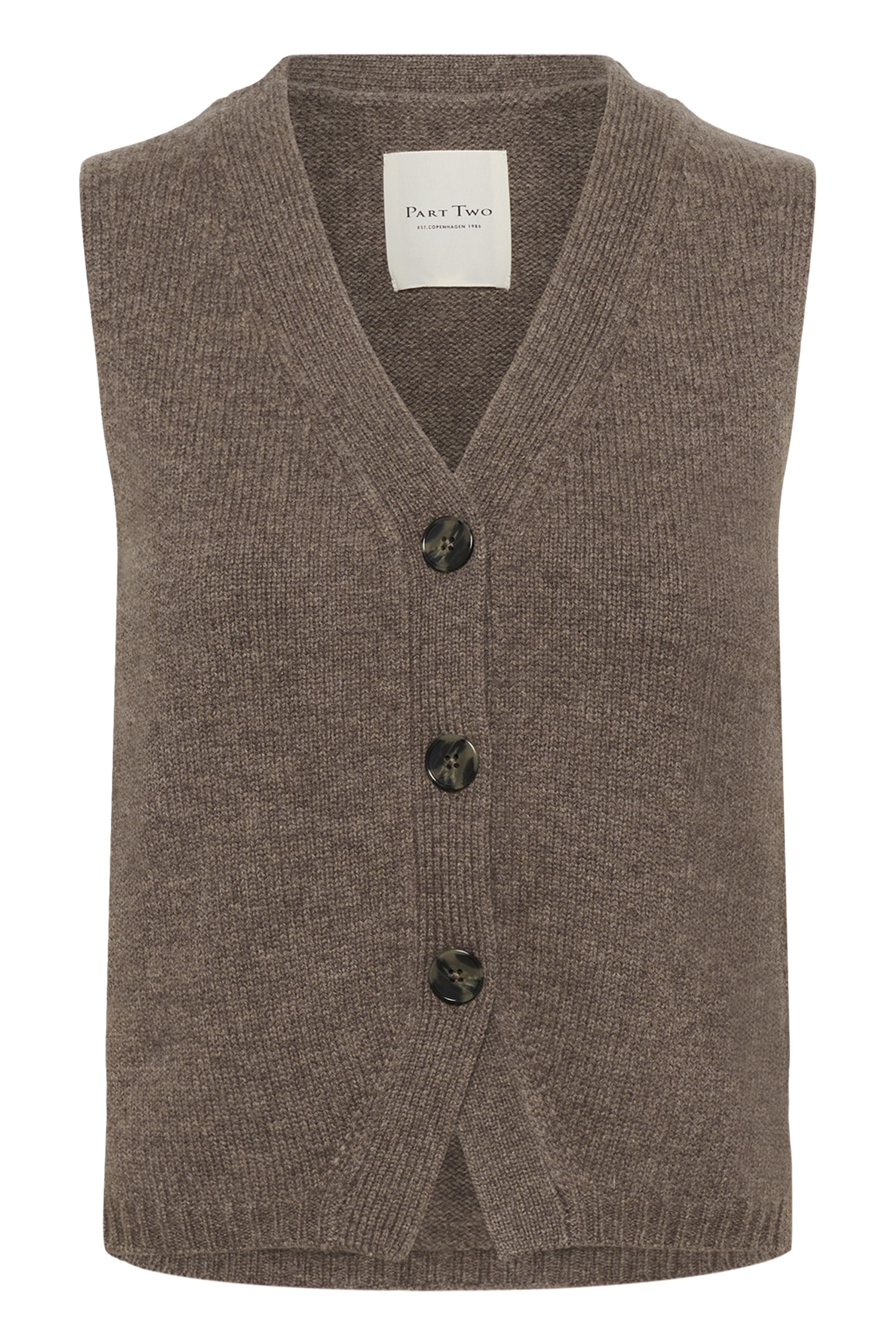 Part Two Sylva Waistcoat Knitted Vest Soft Brown