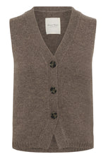 Load image into Gallery viewer, Part Two Sylva Waistcoat Knitted Vest Soft Brown
