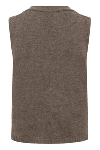 Part Two Sylva Waistcoat Knitted Vest Soft Brown