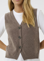 Load image into Gallery viewer, Part Two Sylva Waistcoat Knitted Vest Soft Brown
