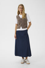 Load image into Gallery viewer, Part Two Sylva Waistcoat Knitted Vest Soft Brown
