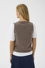 Load image into Gallery viewer, Part Two Sylva Waistcoat Knitted Vest Soft Brown

