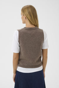 Part Two Sylva Waistcoat Knitted Vest Soft Brown