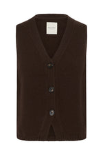 Load image into Gallery viewer, Part Two Sylva Knitted Waistcoat Mole Brown
