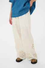 Load image into Gallery viewer, Part Two Agnethe White Trousers with Embroidery
