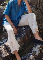 Load image into Gallery viewer, Part Two Agnethe White Trousers with Embroidery
