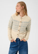 Load image into Gallery viewer, Part Two Charmaine Cardigan Oatmeal and Blue Grey
