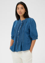 Load image into Gallery viewer, Part Two Alesia Denim Blouse
