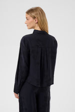 Load image into Gallery viewer, Part Two Carolla Navy Shirt with Devore Pattern
