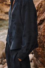 Load image into Gallery viewer, Part Two Carolla Navy Shirt with Devore Pattern
