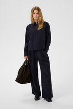 Load image into Gallery viewer, Part Two Carolla Navy Shirt with Devore Pattern

