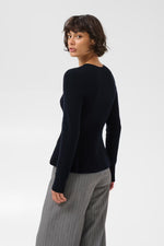 Load image into Gallery viewer, Part Two Carina Peplum Jumper Navy
