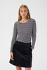 Part Two Striped Top Nemajas Dark Navy and Grey