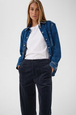 Load image into Gallery viewer, Part Two Netta Cord Trousers Dark Navy
