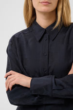 Load image into Gallery viewer, Part Two Carolla Navy Shirt with Devore Pattern
