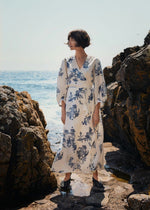 Load image into Gallery viewer, Part Two Alya Dress Blue Flowers
