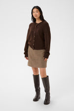 Load image into Gallery viewer, Part Two Chanie Chocolate Brown Tie Neck Cardigan
