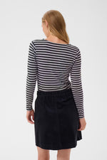 Load image into Gallery viewer, Part Two Striped Top Nemajas Dark Navy and Grey
