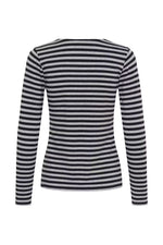 Load image into Gallery viewer, Part Two Striped Top Nemajas Dark Navy and Grey
