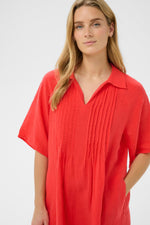 Load image into Gallery viewer, Part Two Ayla Linen Dress Poppy Red
