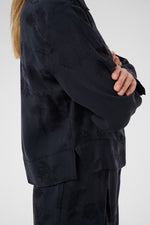 Load image into Gallery viewer, Part Two Carolla Navy Shirt with Devore Pattern
