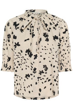 Load image into Gallery viewer, Part Two Almera Blouse Black Dot Flower Print
