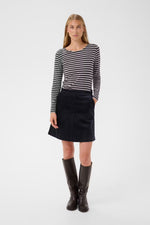 Load image into Gallery viewer, Part Two Striped Top Nemajas Dark Navy and Grey
