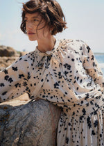 Load image into Gallery viewer, Part Two Almera Blouse Black Dot Flower Print
