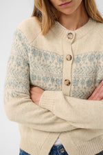 Load image into Gallery viewer, Part Two Charmaine Cardigan Oatmeal and Blue Grey
