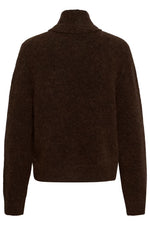 Load image into Gallery viewer, Part Two Chanie Chocolate Brown Tie Neck Cardigan
