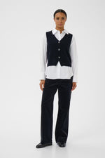 Load image into Gallery viewer, Part Two Sylva Knitted Waistcoat Navy
