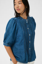 Load image into Gallery viewer, Part Two Alesia Denim Blouse

