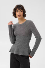 Load image into Gallery viewer, Part Two Carina Peplum Jumper Grey

