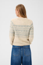 Load image into Gallery viewer, Part Two Charmaine Cardigan Oatmeal and Blue Grey
