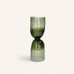 Load image into Gallery viewer, Diabolo Vase Hurricane Lantern Green Glass Large

