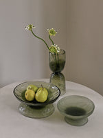 Load image into Gallery viewer, Diabolo Vase Hurricane Lantern Green Glass Large
