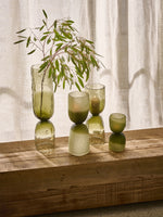 Load image into Gallery viewer, Diabolo Vase Hurricane Lantern Green Glass Large
