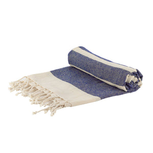 Turkish Cotton Beach Towel  Navy