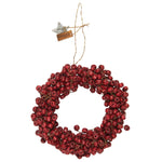 Load image into Gallery viewer, Red Wooden Beaded Wreath Handmade Small
