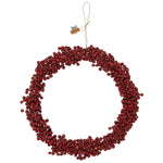 Load image into Gallery viewer, Red Wooden Beaded Wreath Handmade Large
