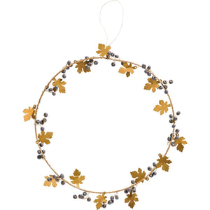 Wreath Brass with Leaf Decoration