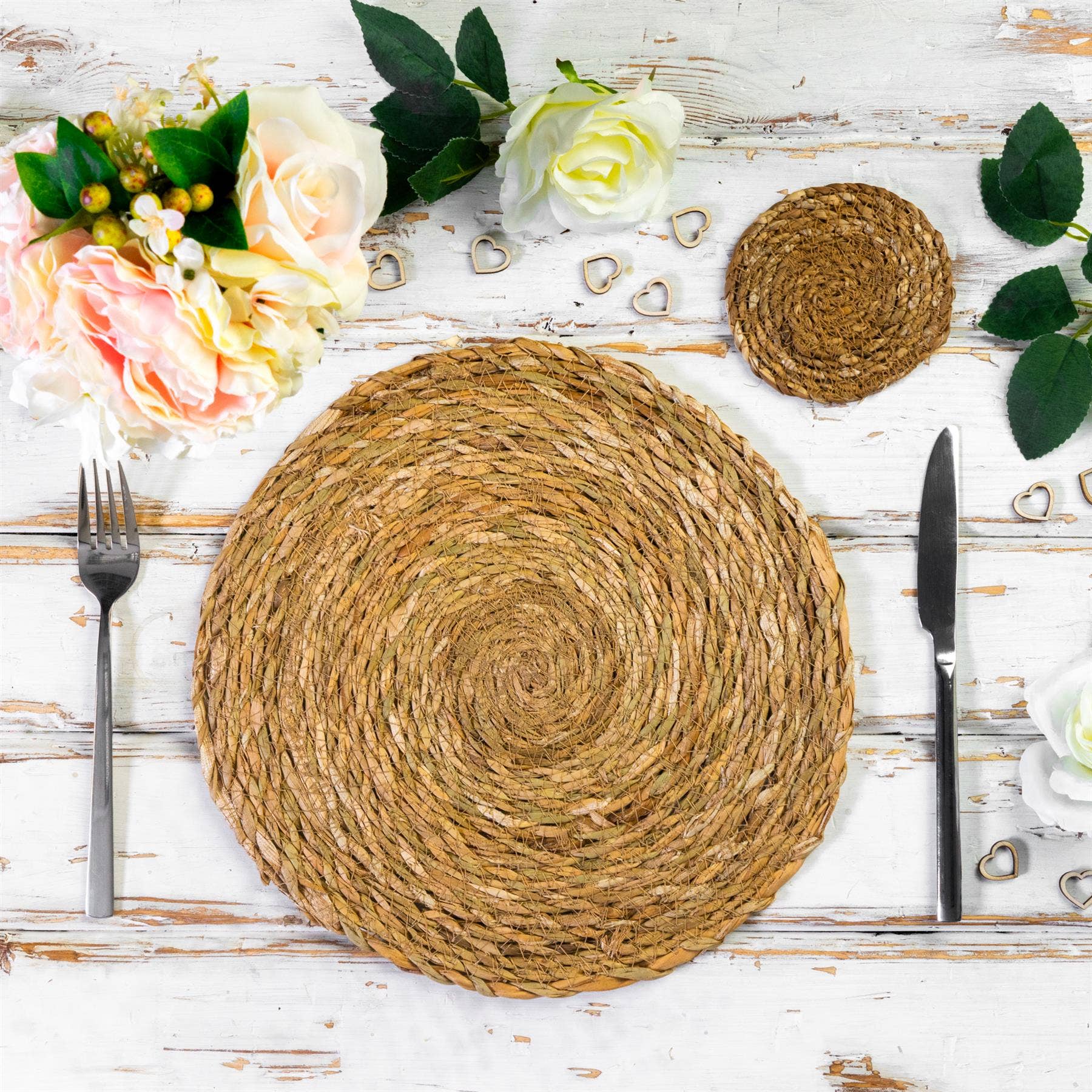 Set of 6 Handmade Typha Coasters