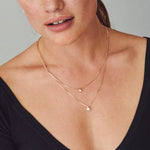 Load image into Gallery viewer, Lucia Double Layer Crystal Necklace Gold
