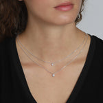 Load image into Gallery viewer, Lucia Double Layer Crystal Necklace Silver
