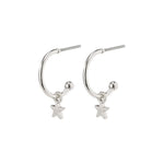 Load image into Gallery viewer, Ava Star Hoop Earrings Silver
