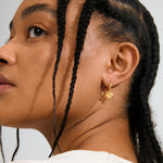 Load image into Gallery viewer, Luis Charm Hoop Earrings Gold
