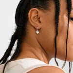 Load image into Gallery viewer, Luis Charm Hoop Earrings Silver
