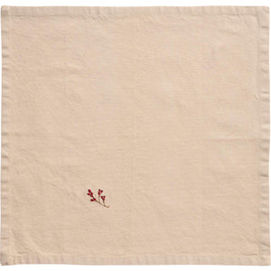 Napkin Natural with Berry Embroidery