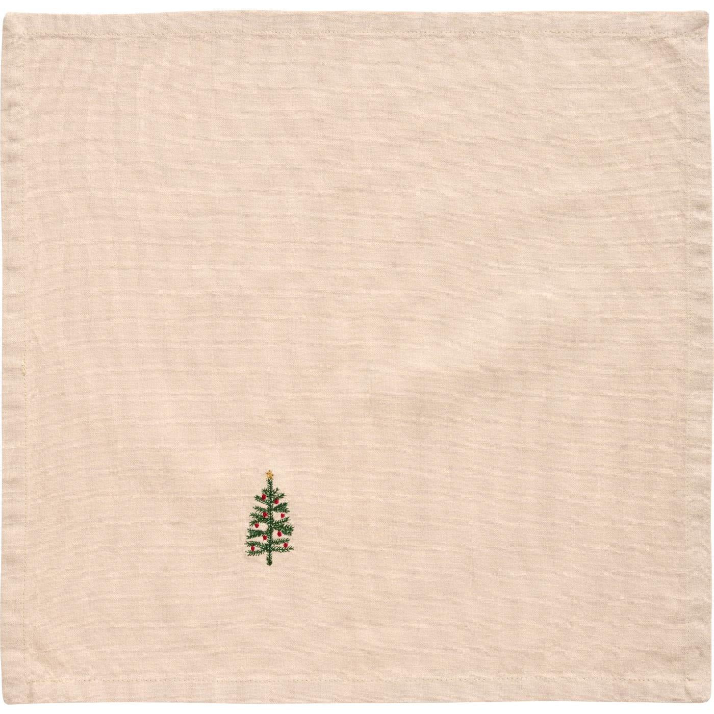 Napkin Natural with Tree Embroidery