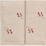 Load image into Gallery viewer, Table Runner Natural with Berry Embroidery
